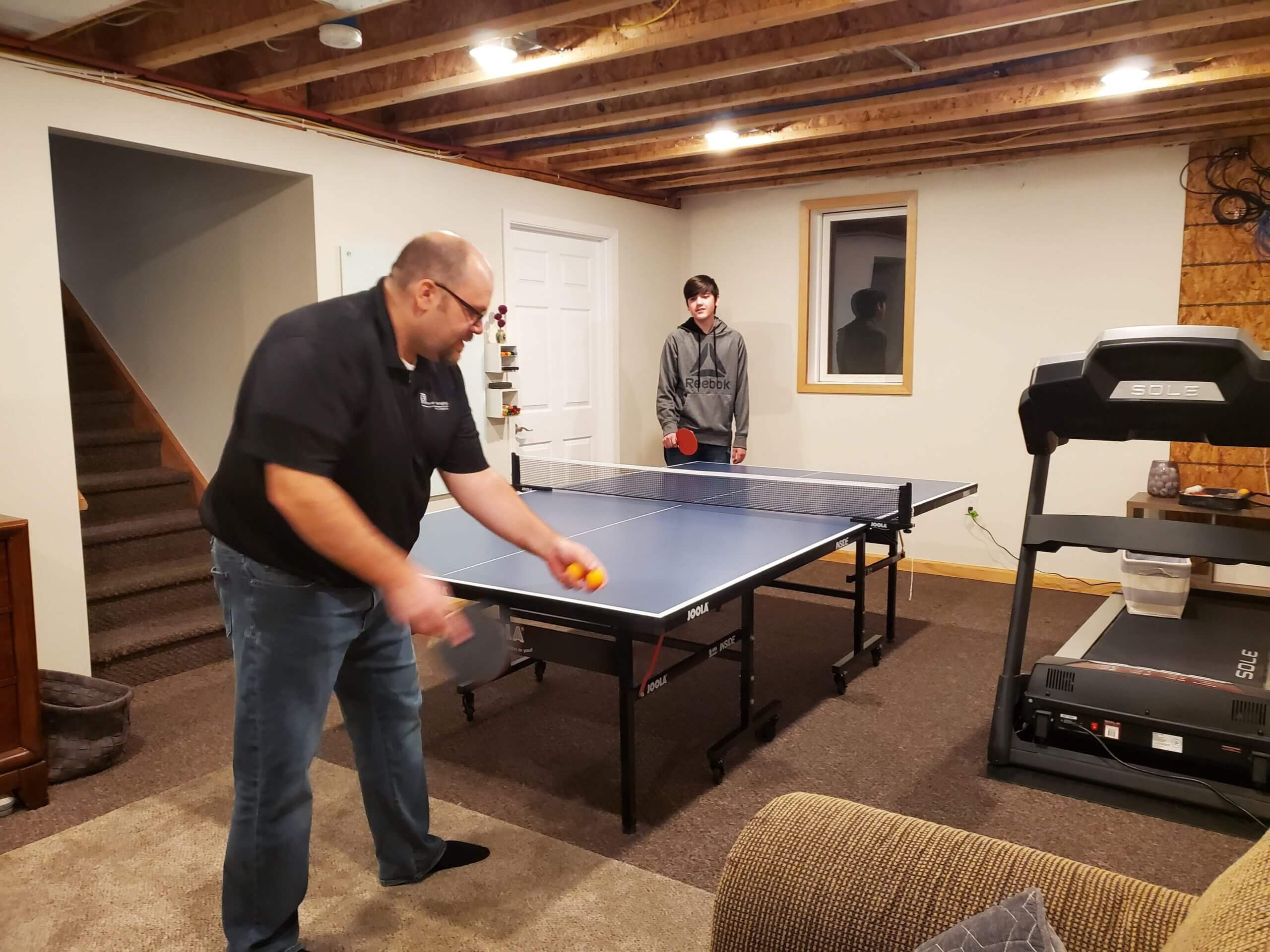 Matt Moore playing ping pong